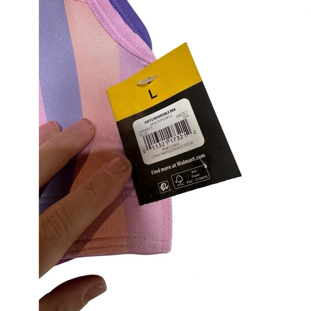 athletic‎ works girls 2 pack sports bras pink & purple size large